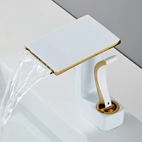 bathroom faucet brass gold and black bathroom basin faucet cold and hot water mixer sink tap deck mounted white gold tap
