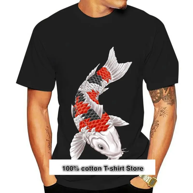 

Camiseta de Japón para hombre y mujer, camisa de manga corta con diseño de pez carpa Koi japonés, ajustada, Unisex