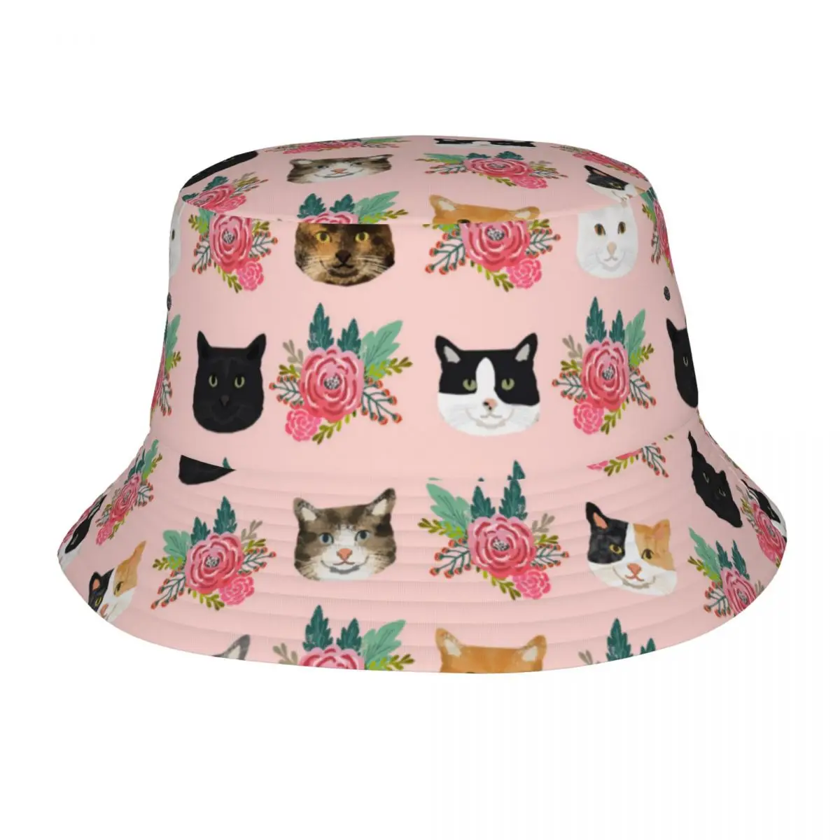 

Панама Женская Весенняя с рисунком кошек, легкая уличная шляпа с цветами, Панама с рисунком животных, идея для подарка