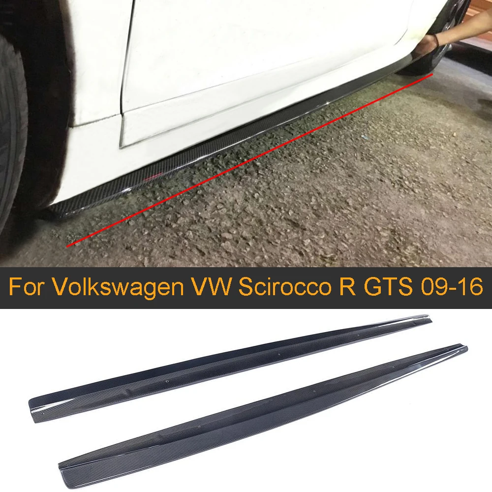 

Carbon Fiber Car Side Skirts Apron For Volkswagen VW Scirocco R GTS 2009 - 2016 Car Door Side Skirts