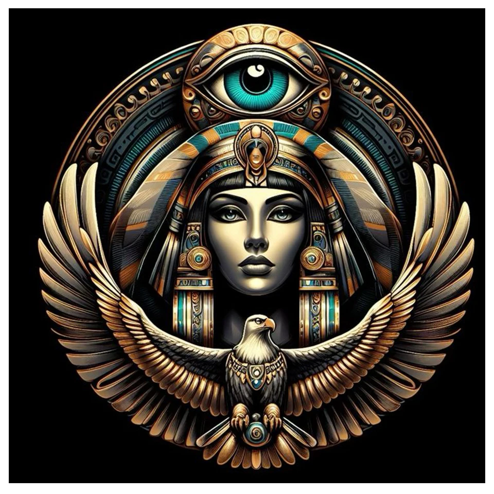 The Queen of Egypt Diy diamond painting Full Square round Diamond Art Mosaic Picture Of rhinestones Ancient Egyptian Home Decor