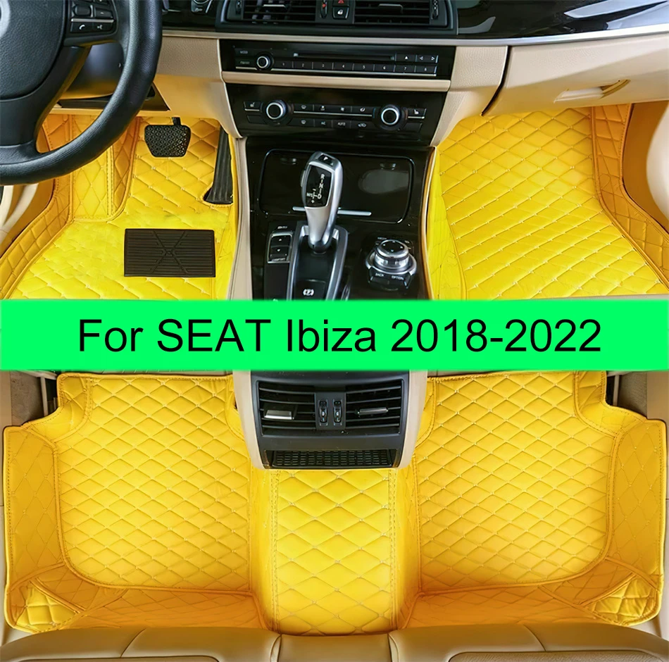 Фото Автомобильные коврики для SEAT Ibiza 2018 2019 2020 2021 2022, автомобильные аксессуары для интерьера, 100% подходящие кожаные ковры, подушечки для ног №1