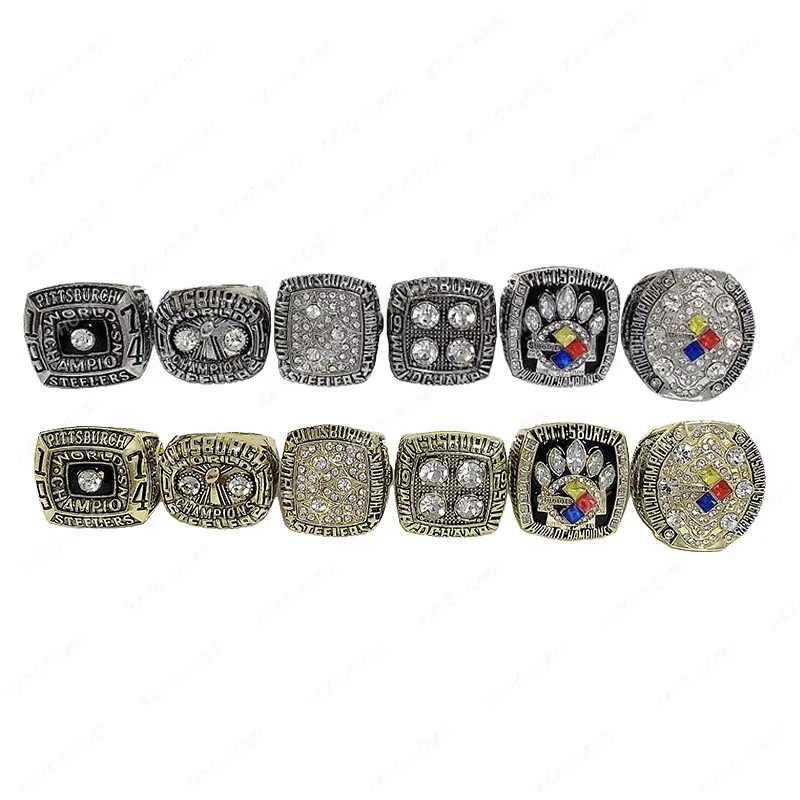 

Pittsburgh Steelers 6-Year Super Bowl Champion Ring Steel Mold European and American Popular Ring Suit