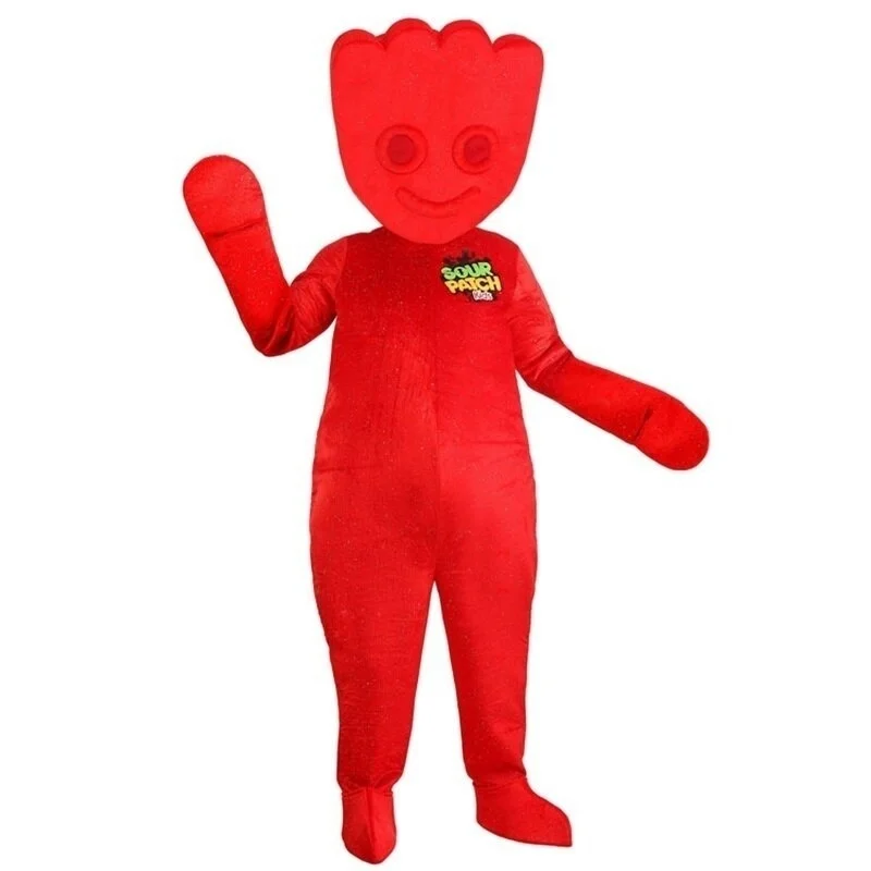 

Cute America Colorful Fudge Red Man Candy Cosplay Costume For Adult Mascot Party Halloween Christmas Gifts