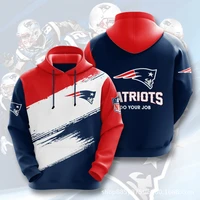 2021 new spring and autumn mens football patriot 3d digital printing loose pullover hoodie american football sweater