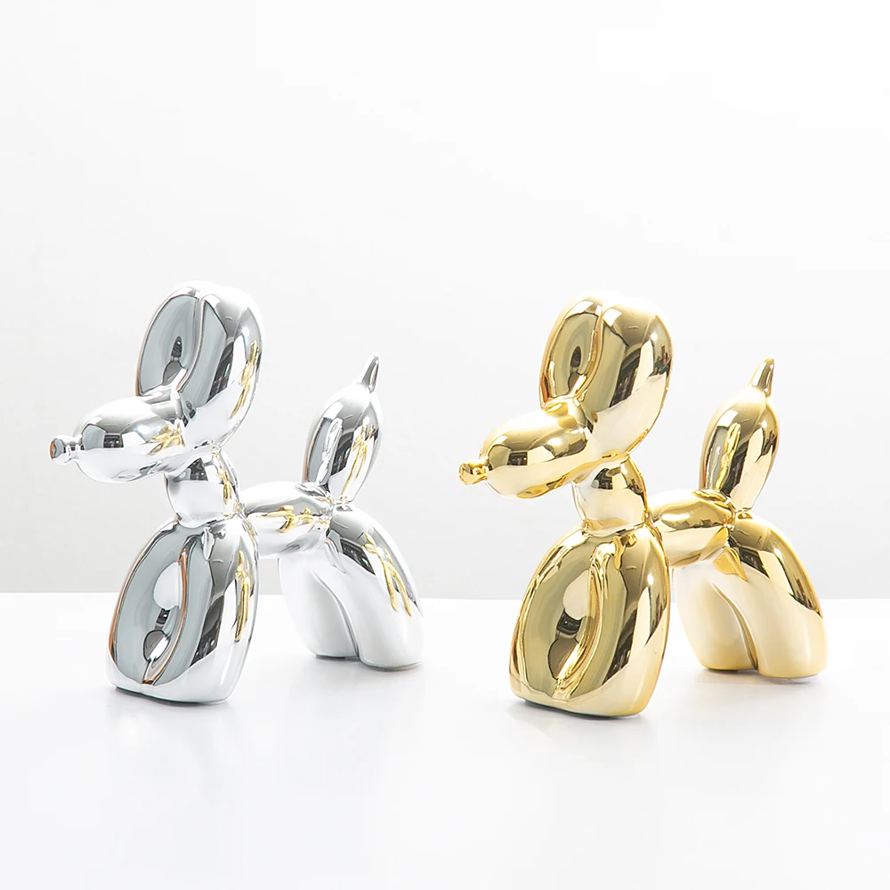 10 см керамические украшения для собак воздушный шар собака ремесла скульптура