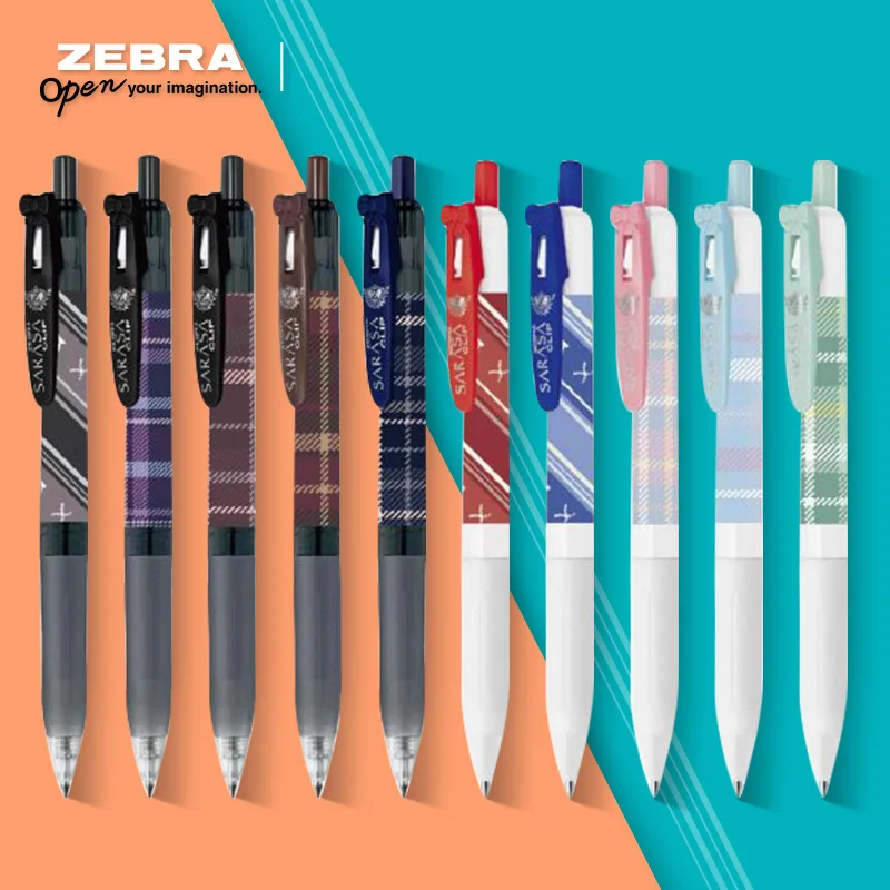 

1 шт., японская ручка ZebraJJ15 в клетку, ограниченная нейтральная искусственная кожа/цветные чернила, зажим-бабочка 0,5 мм, товары для студентов