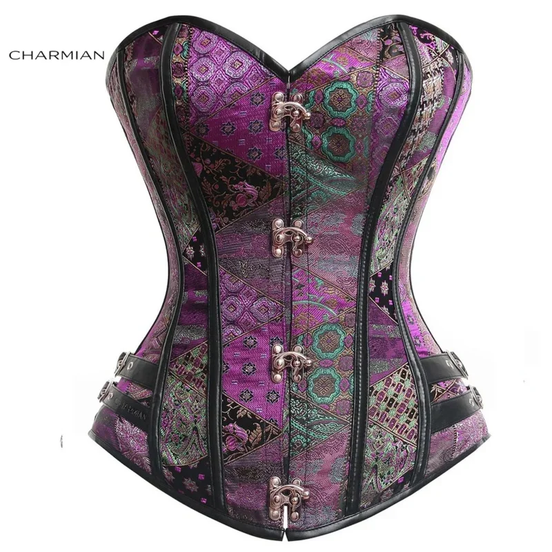 Sn88 Charmian стимпанк корсет женский готический искусственная кожа больших размеров