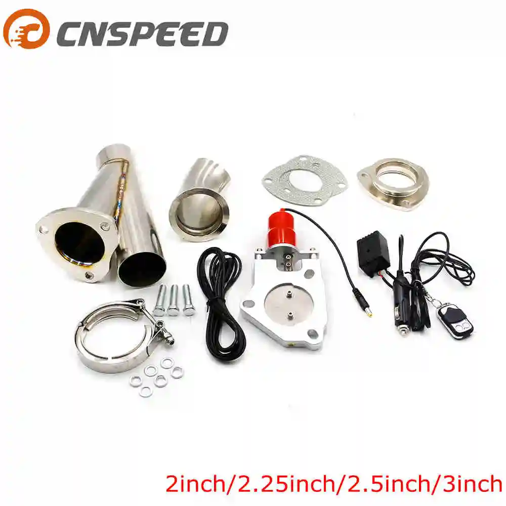 

CNSPEED 2'' 2.25'' 2.5'' 3'' Inch Car Electric Stainless Exhaust Cut Out Dump Valve Switch with Remote control kit