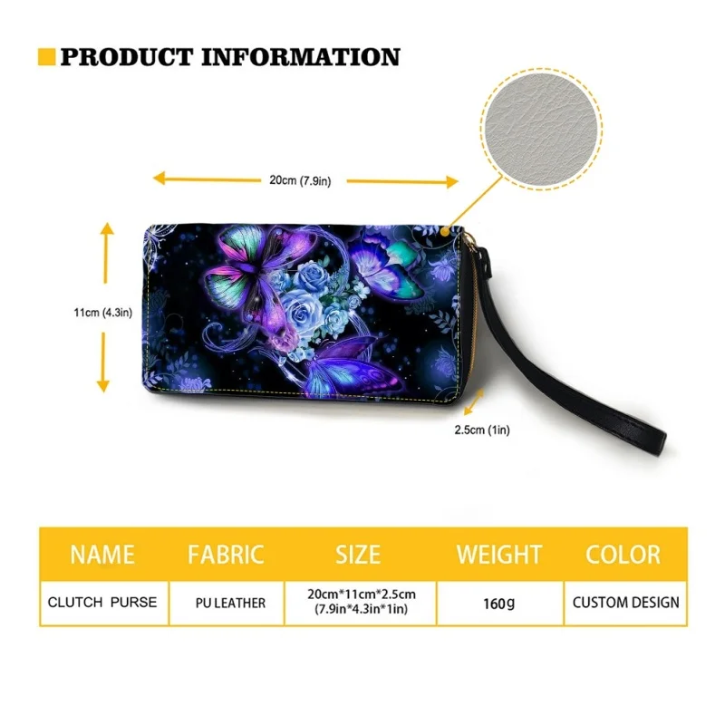 Belidome Butterfly Floral Wristlet Clutch Cell Phone Wallet for Womens PU Leather Card Holder Multi Card Organizer Wallets Purse