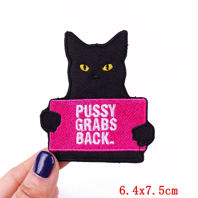 Симпатичные вышитые нашивки с котом для одежды термоклейкие на детскую одежду