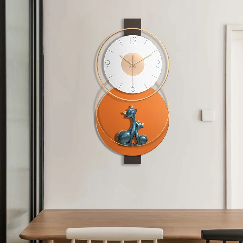 

Настенные часы в скандинавском стиле, домашние минималистичные светильник ильники в стиле ретро, роскошные стильные настенные часы светил...