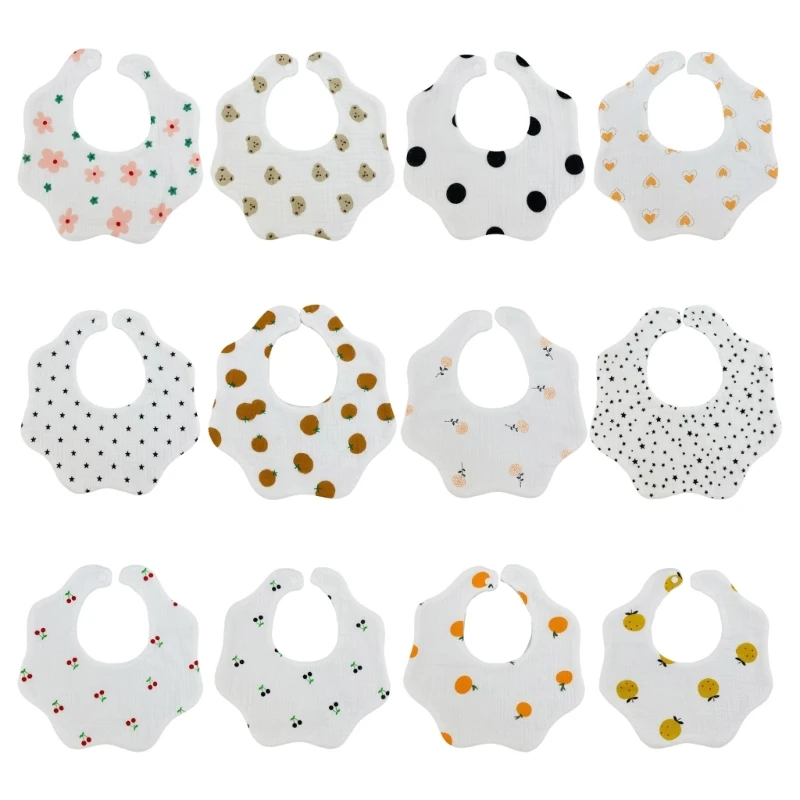 

Burp Cloth Thick Layer Baby Feeding Bib Infant Circle Drooling Bibs
