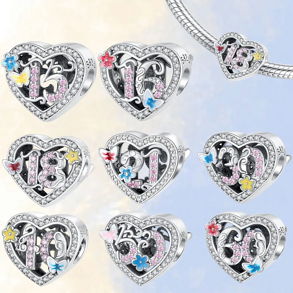 

New Moments Charms Collection Fit Original Pandora Chain Bracelet Commemorative Pendant Heart Beads Birthday Gift
