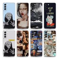 clear phone case for samsung s9 s10 4g s10e plus s20 s21 fe 5g m51 m31 s m21 silicone van gogh david mona lisa abstract art