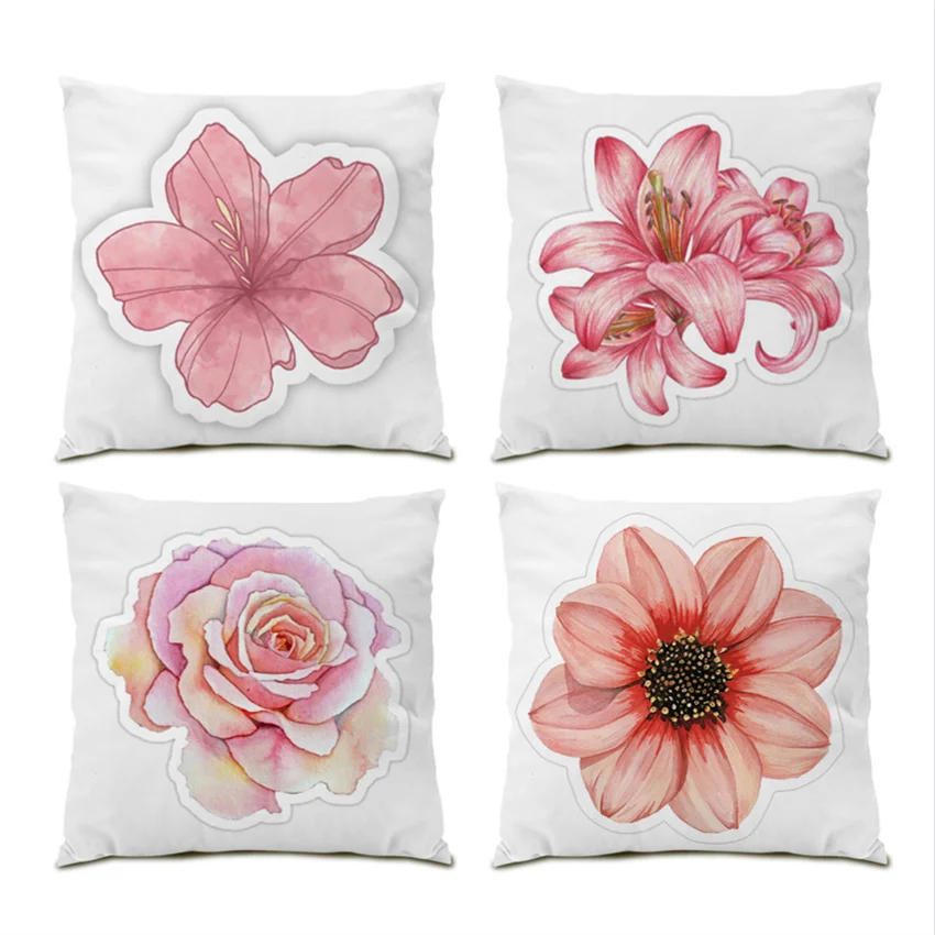

Flax Sofa Cushions of Modern Sofa 45x45cm Pillow Case Luxury Home Decor Flowers Decorative Cushion Velvet Pillows Sitting E0059