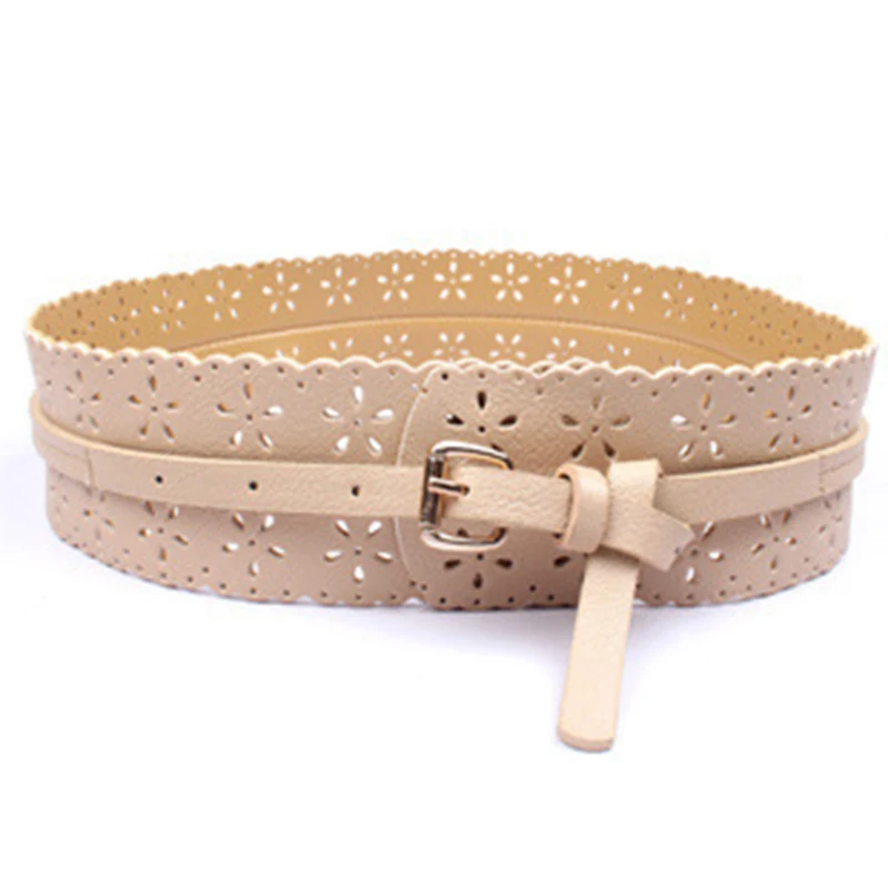 

Женский широкий пояс из ПУ кожи, с цветочным принтом