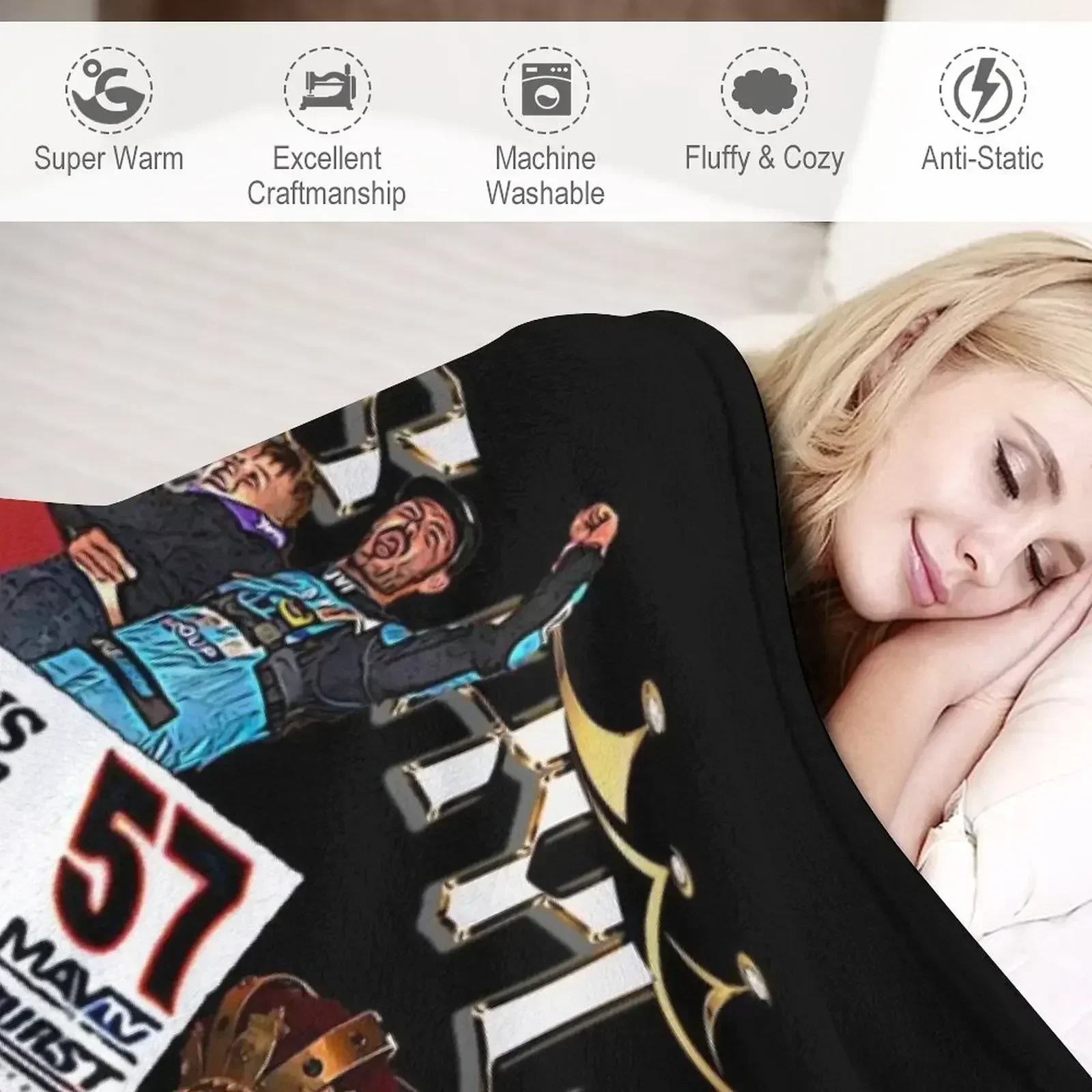 KING KYLE 37th Kings Royal Winner Kyle Larson пледы для декоративного дивана пикника винтажные