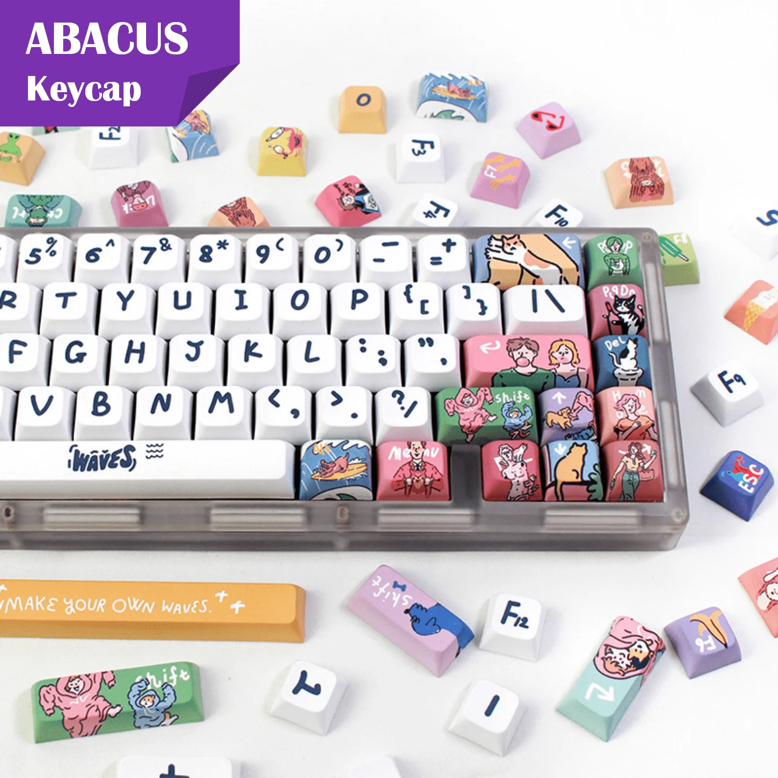 

PBT Keycaps XDA Profile 123 Keys Dye-Sublimation Animation Cartoon Custom Keycaps for Mechanical Gaming Keyboard Caps DIY Kit