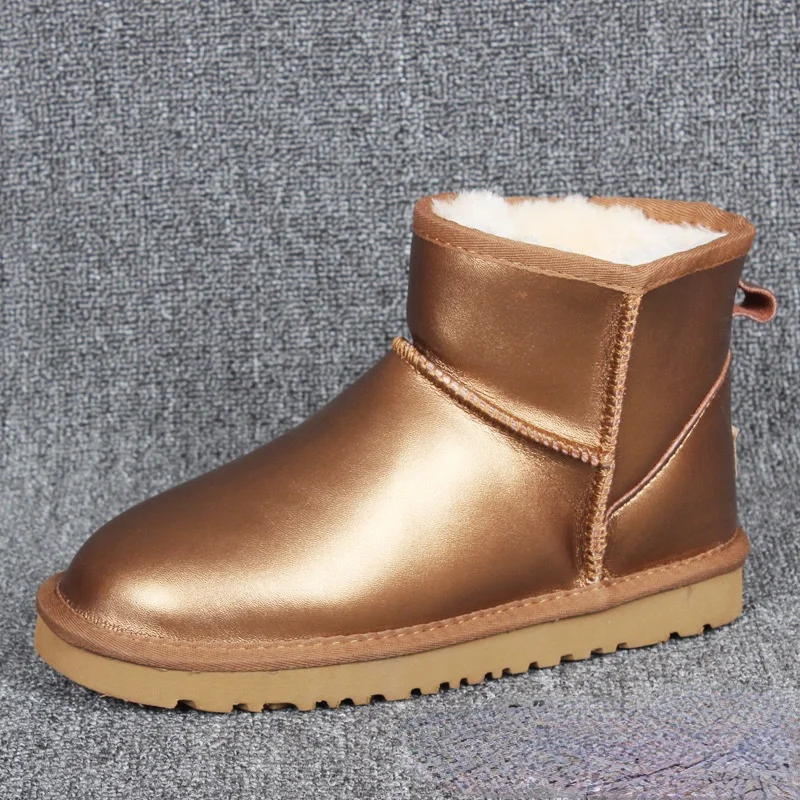 

Женские зимние сапоги из натуральной воловьей кожи, Классические австралийские сапоги для снежной погоды, короткие сапоги с Плюшевым Мехом...