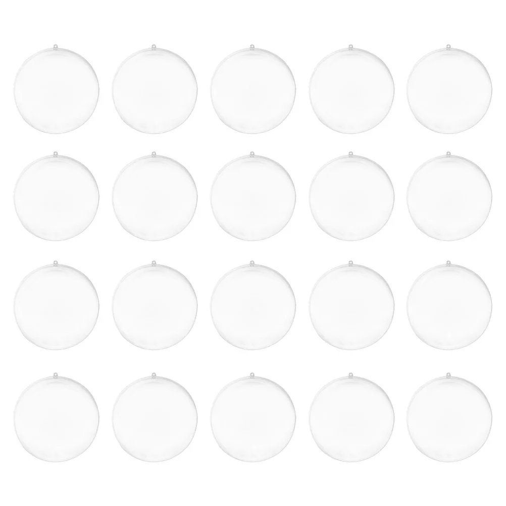 

20pcs Transparent Ball Christmas Tree Pendant Ornaments Xmas Hanging Decoration Bauble Candy Confetti Gift Box Holder Party