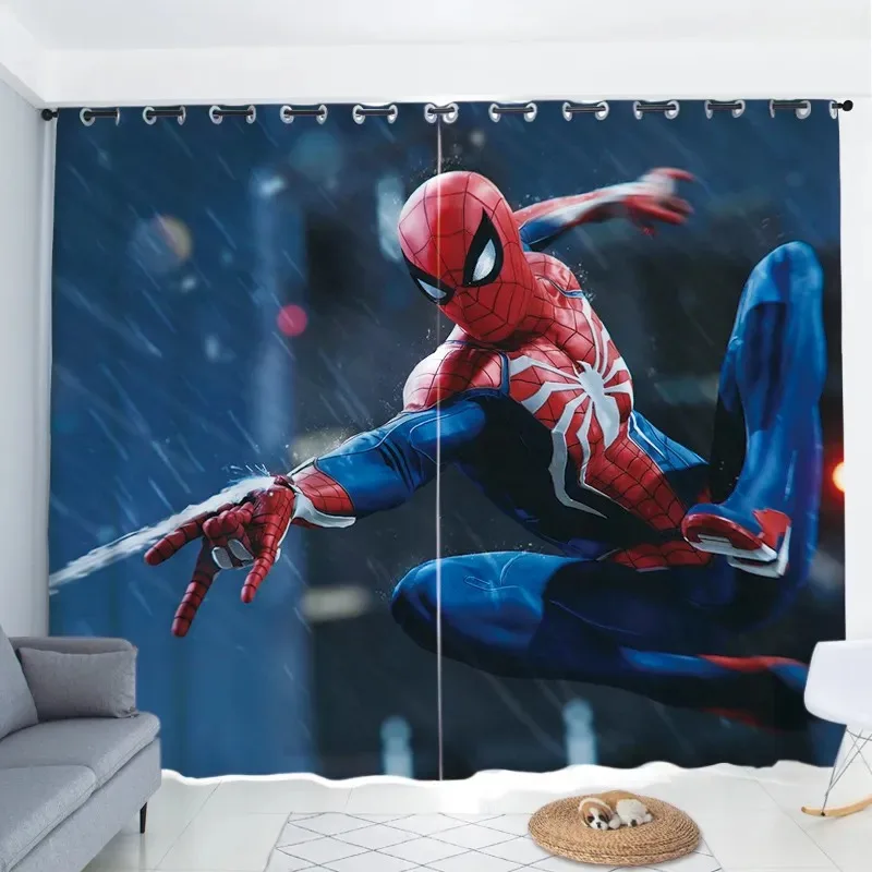 

Disney Cartoon Spiderman Curtain Heroes for Children's Room Shading Curtain for Bedroom 2 Panel Home Decoration
