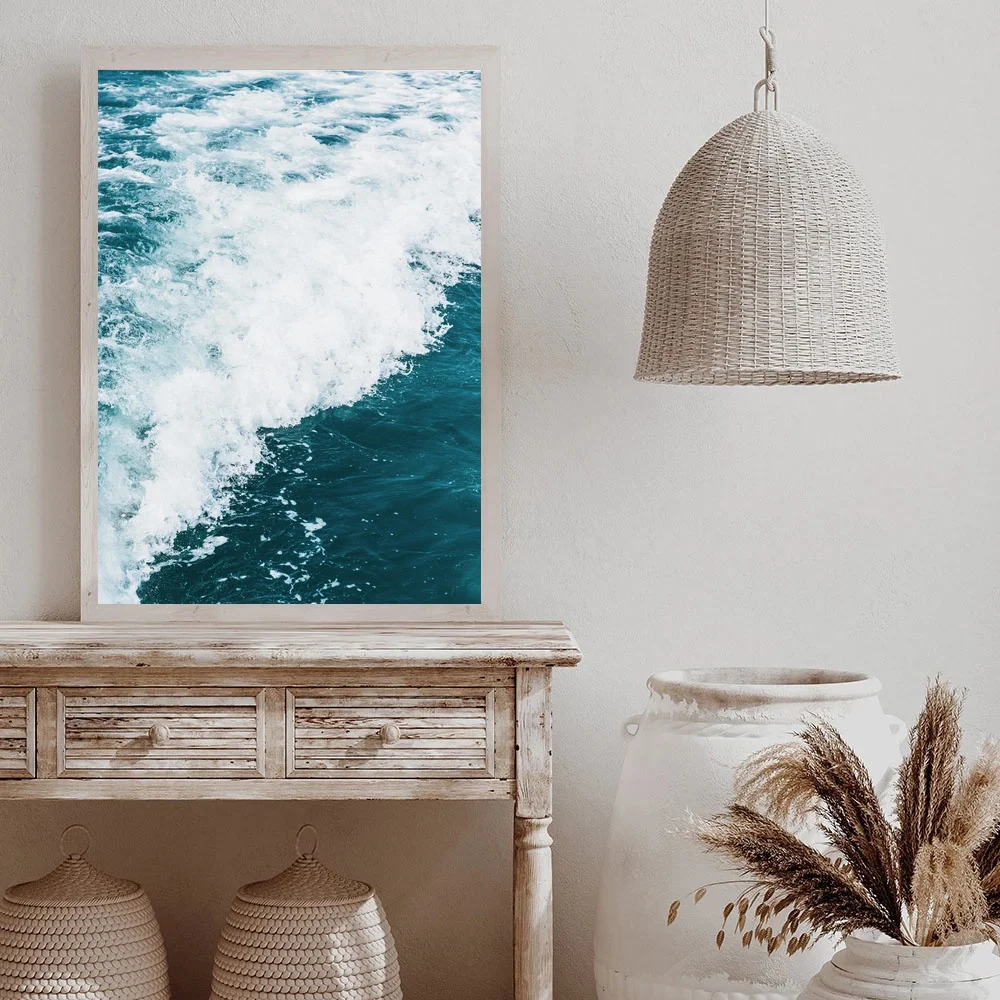 

Скандинавская морская волна, стена, искусство, рандомная картина, современные картины для гостиной, интерьер, домашний декор, без рамки