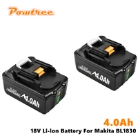 powtree bl1860 rechargeable 18v 4000mah li ion battery for makita 18v battery bl1840 bl1850 bl1830 bl1860b lxt 400