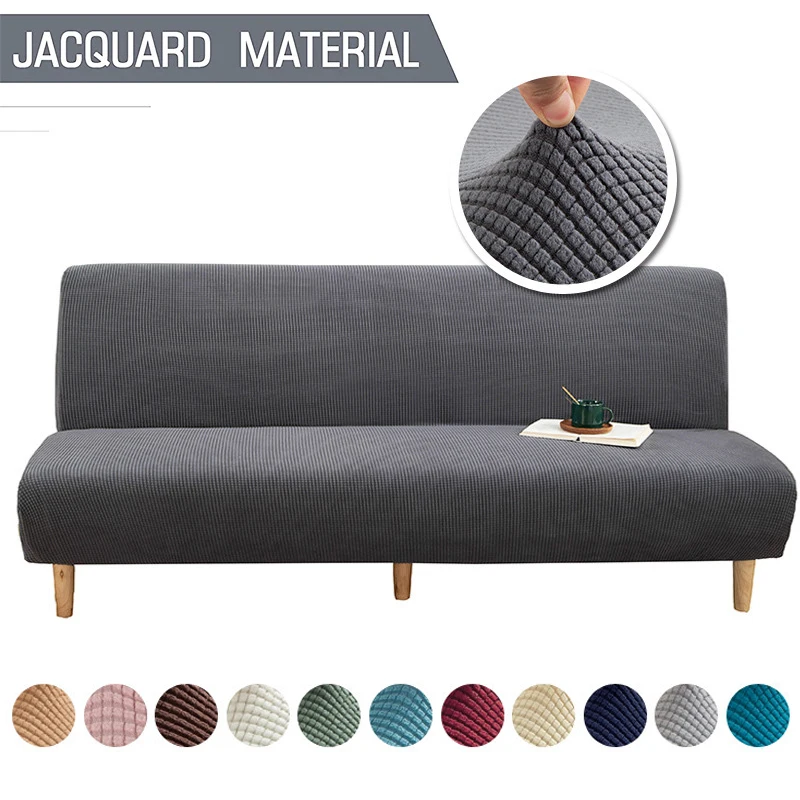 

Polar Fleece Armless Sofa Bed Cover Without Armrest Sofa Covers Stretch Slipcover Folding Furniture Home Decoration Bench Covers