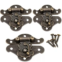 5pcs antique bronze hasp latch jewelry wooden box lock mini cabinet buckle case locks decorative handle 2 size