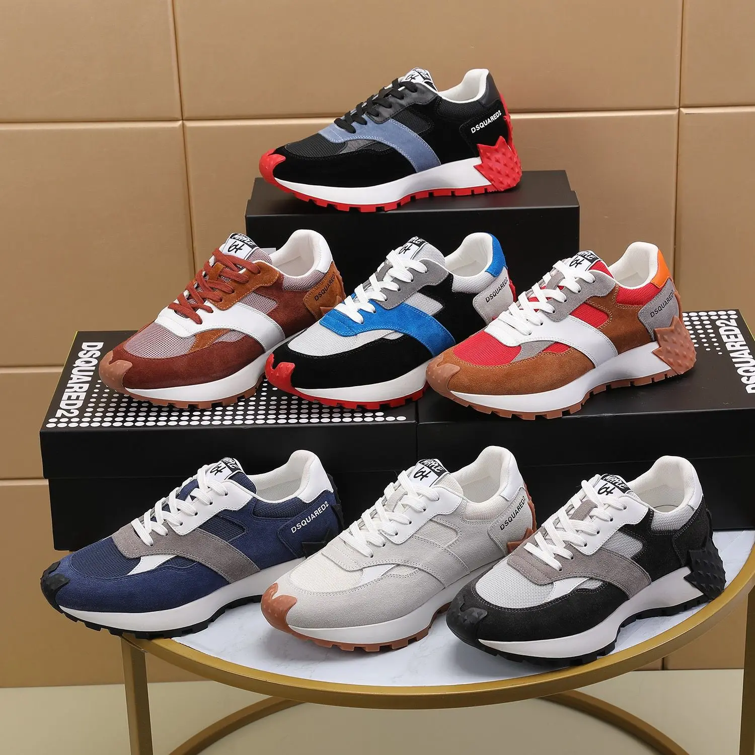 

2022 New Men Italy Luxury Brand Dsquared2 Patchwork Net Maple Leaf Casual Shoes Sneakers Dsq2 HEIGHTINCREASING Running Shoes