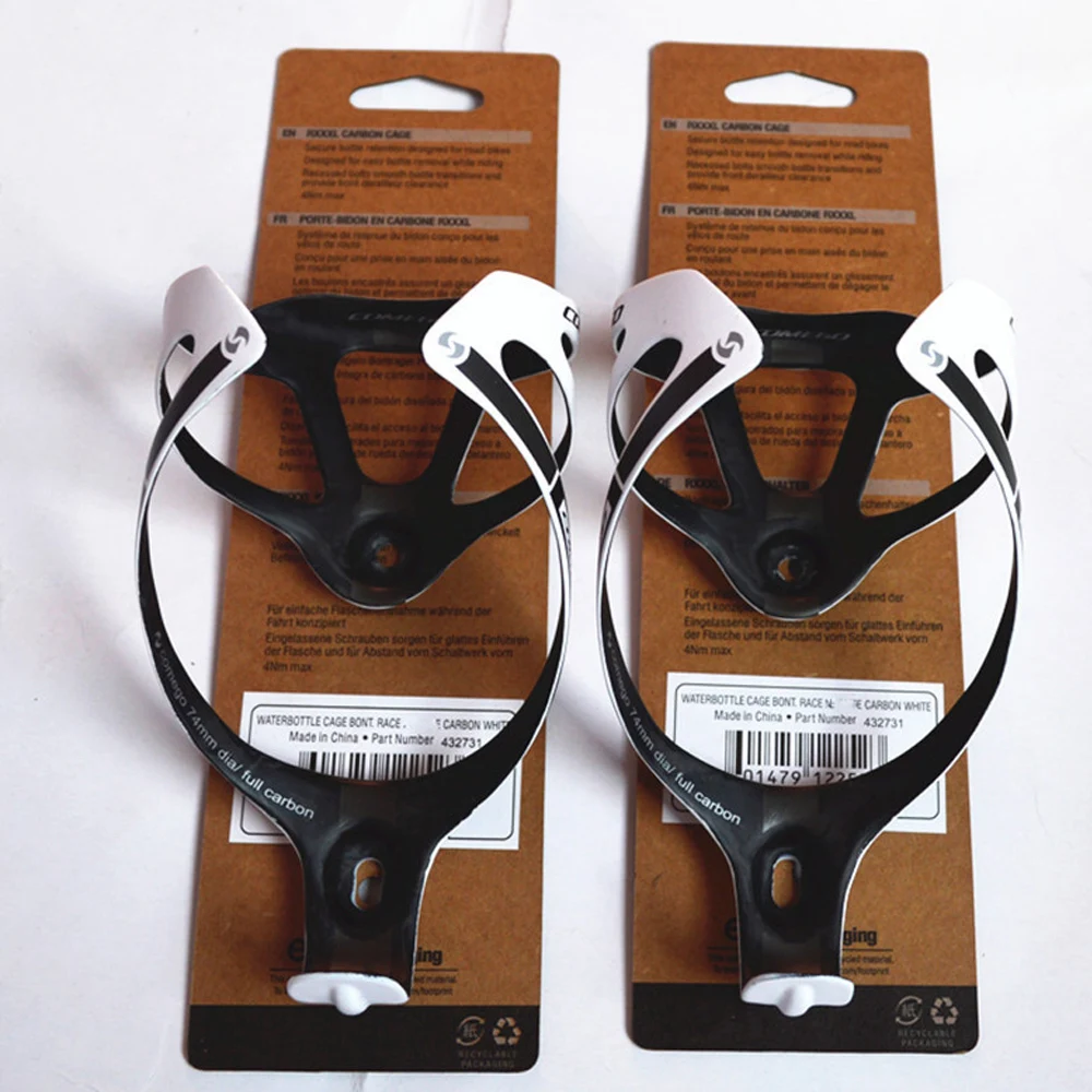 2 PCS Full Carbon Bottle Holder 16g Bike Bicycle Water Cage 72mm Mountain Bike / Road Bike Drink Water Bottle Cage Matte Finish