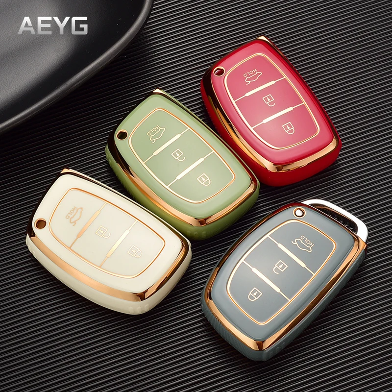 

TPU Car Key Case Cover Holder Shell Fob For Hyundai Tucson Sonata Fe Creta ix25 ix35 ix45 Solaris Elantra Accent i10 i20 i30 i40