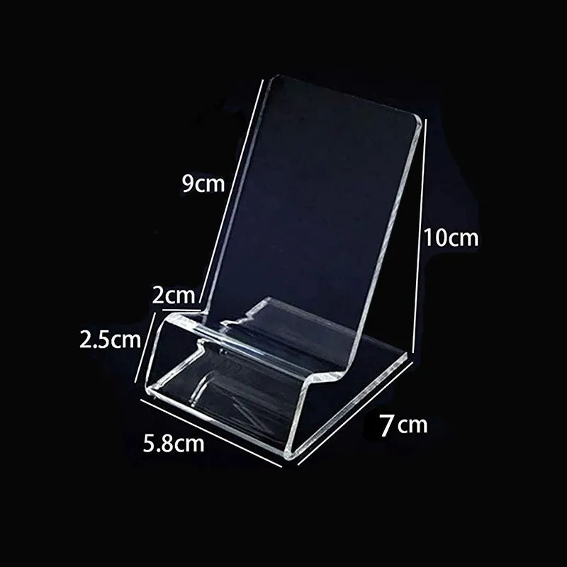 clear acrylic phone holder portable display stand rack stand for cell phone desk accessories card holders office supplies free global shipping
