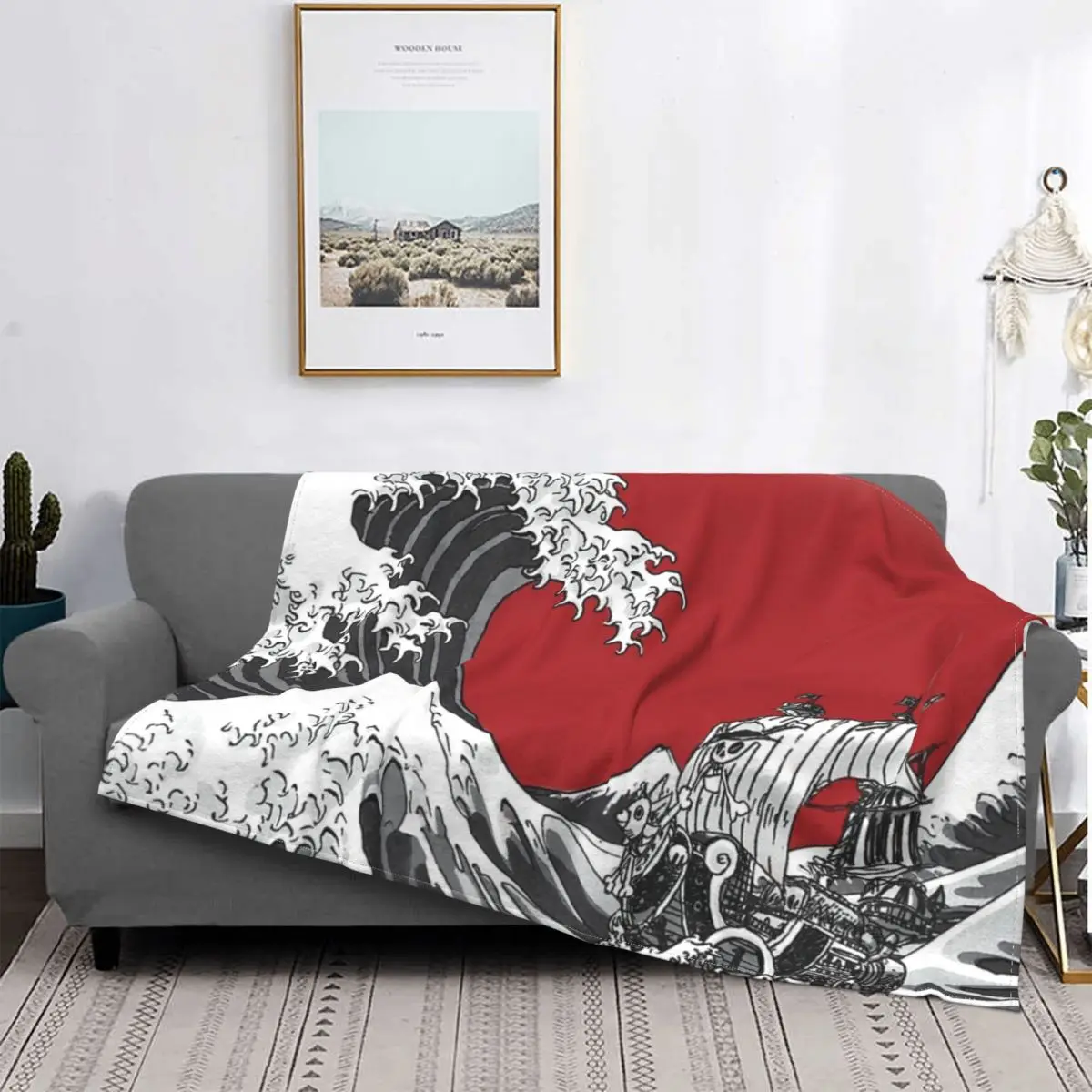 

Red The Great Wave Blanket Bedspread On The Bed Quilt Sofa Cover Uni For Bed Hairy Winter Bed Covers
