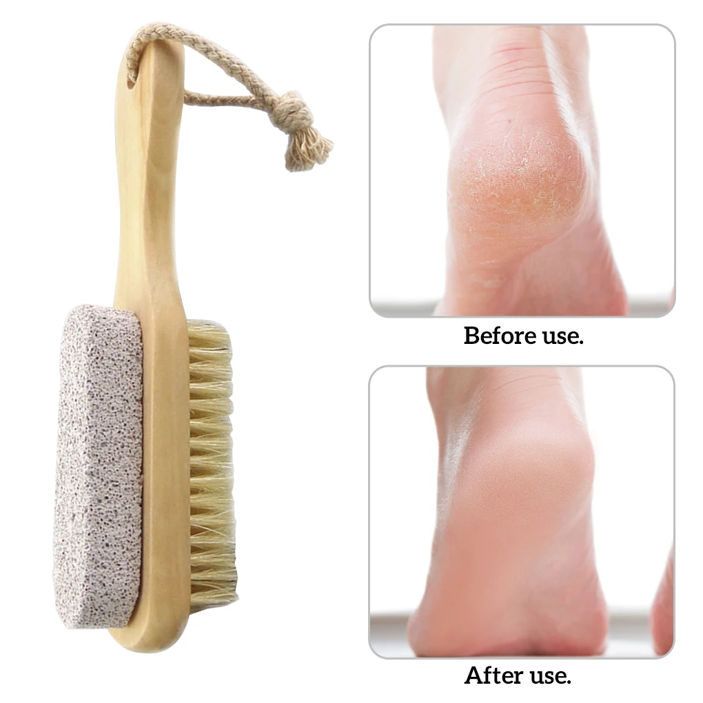 

Dual Sides Pumice Bristle Brush Household Foot Care Scrubber Hard Dead Skin Exfoliate Remover Body Foot Cleaning Tool