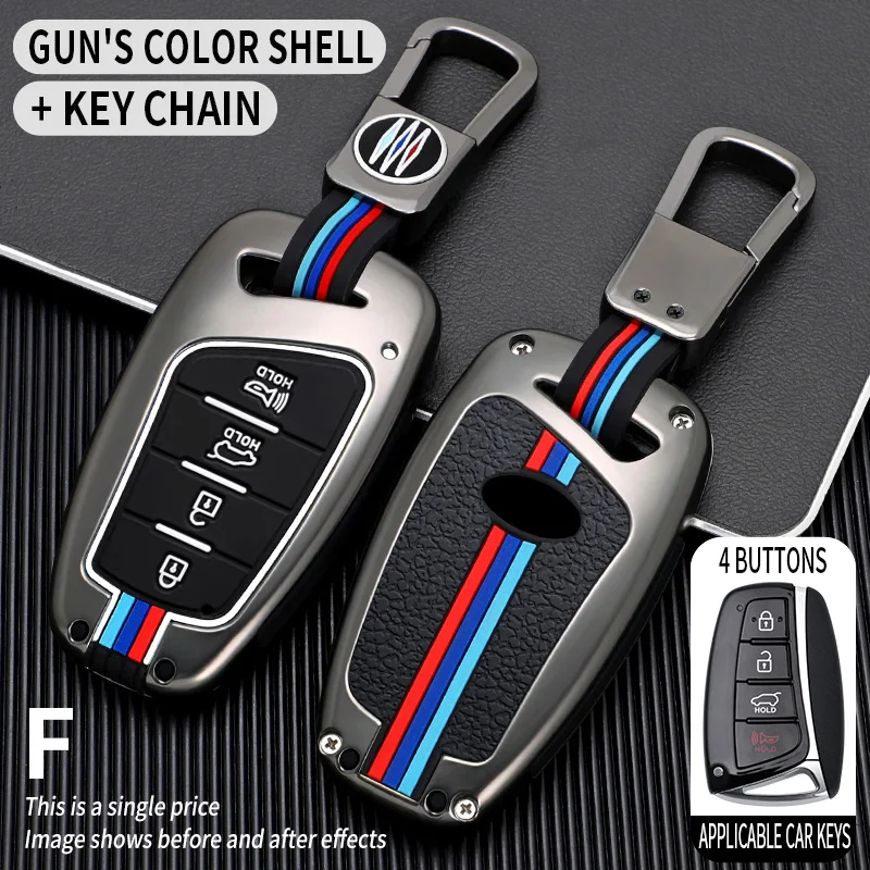 

Zinc Alloy Car Remote Fob Car Key Case Cover for Hyundai Santa Fe IX45 Equus 3/4 Buttons