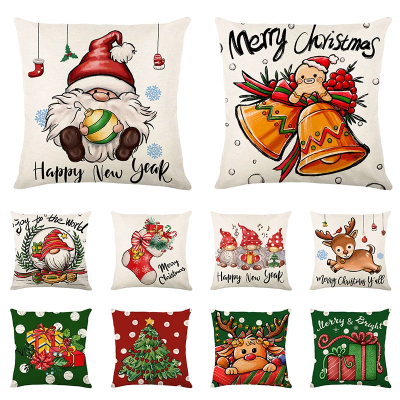 

Рождественские наволочки с принтом, наволочки для подушек, домашняя текстильная продукция, рождественские наволочки, Симпатичные наволочк...