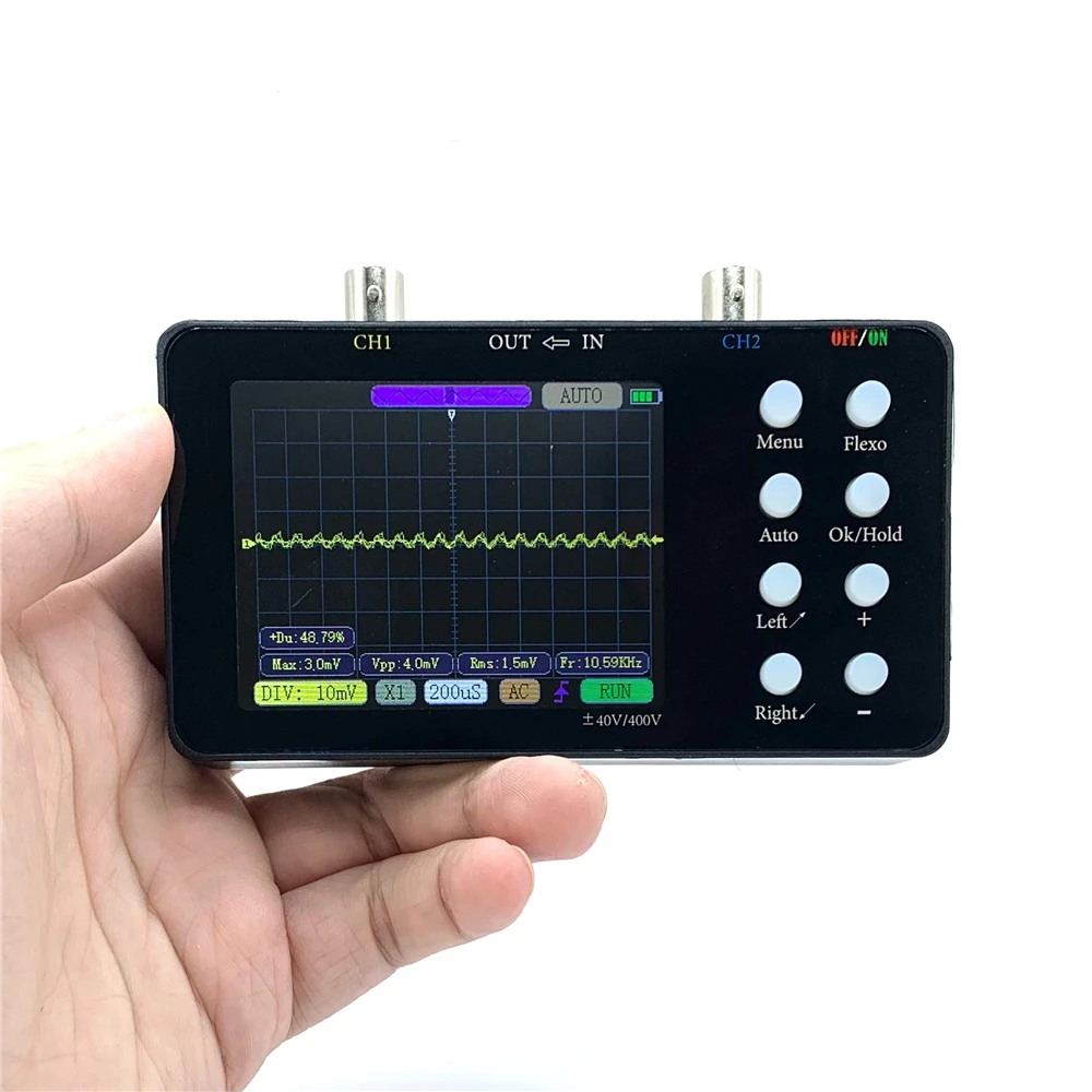

New SCO2 Dual Channel Digital Oscilloscope 50M Sampling Rate 10MSa/S Analog Bandwidth One Key AUTO Portable Digital Oscilloscope