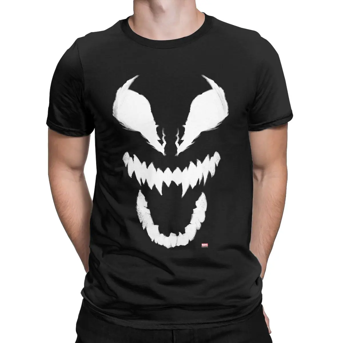 

Funny Marvel Face Of Venom T-Shirt Men Crew Neck 100% Cotton T Shirts Short Sleeve Tee Shirt Party Clothing