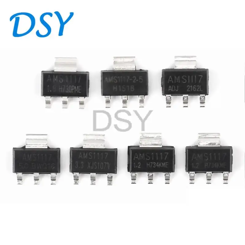 50PCS AMS1117 AMS1117-1.2V AMS1117-1.5V AMS1117-1.8V AMS1117-2.5V AMS1117-3.3V AMS1117-5.0V AMS1117-ADJ SOT223 SOT89