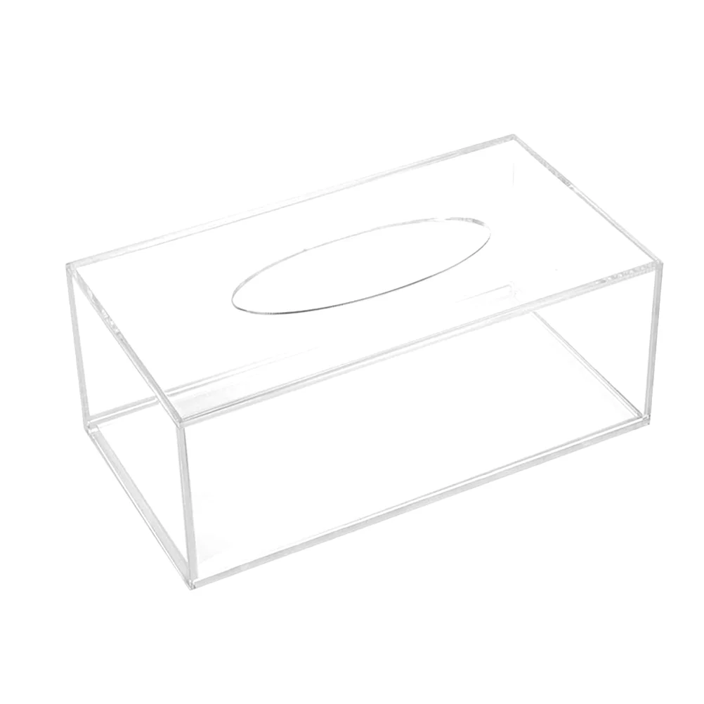 

Clear Acrylic Tissue Box Holder Simple Rectangular Paper Napkin Cointainer Oragnizer for Car Home End Table