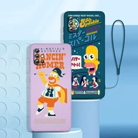 disney the simpsons family phone case for samsung a73 a71 a53 a51 a23 a21s a52 a32 a22 a13 a12 a50 a30 a20 a03s liquid rope