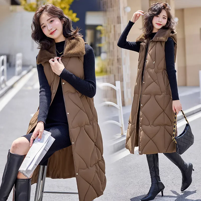 Осень-зима 2022 хлопковые жилеты большого размера пальто без рукавов женский жилет