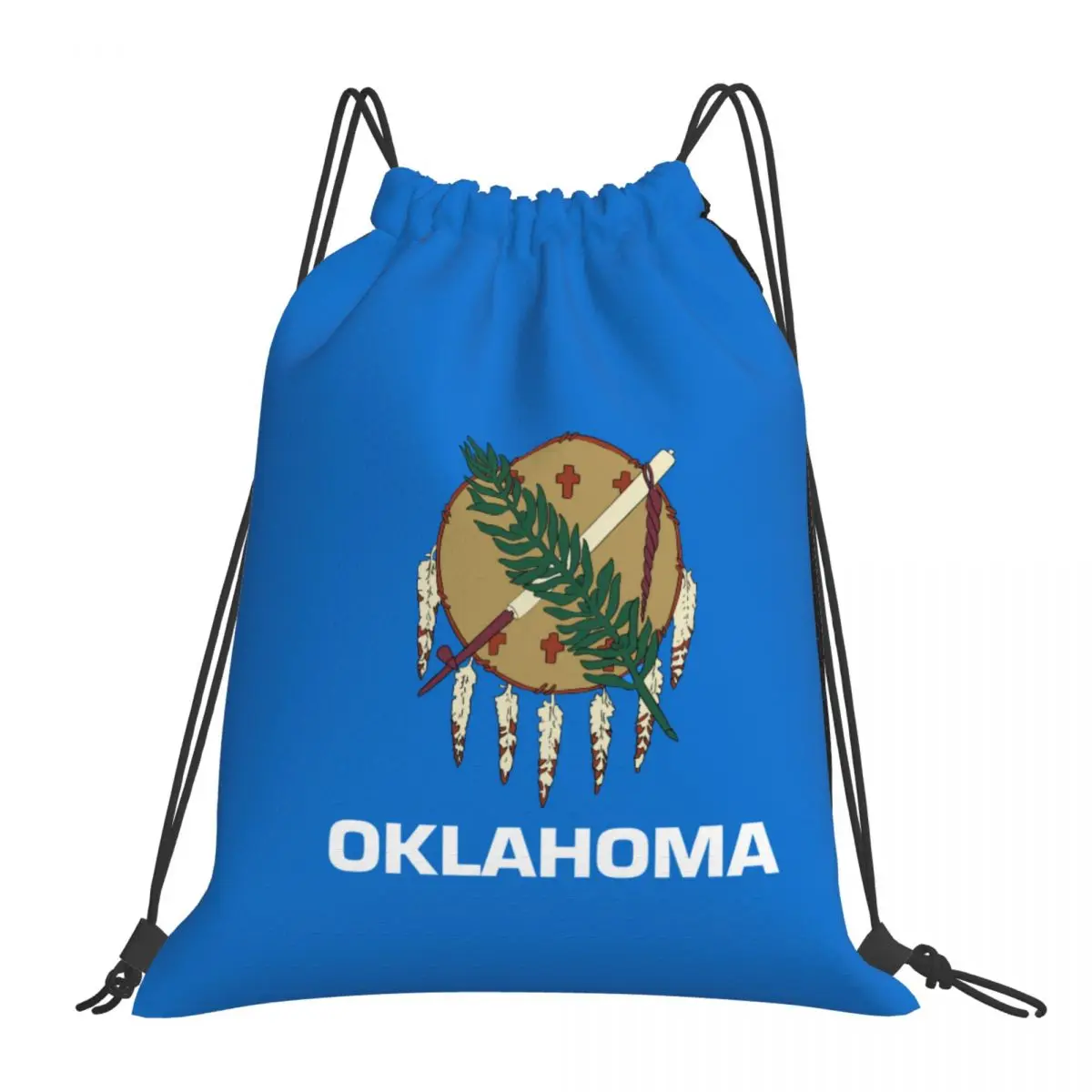 

Складной рюкзак для тренажерного зала, тренировок, улицы, бега, путешествий, мультипликационный школьный экологически чистый рюкзак для покупок с флагом Оклахомы