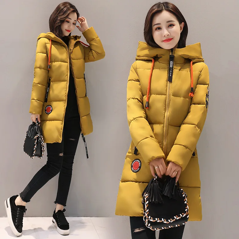 Women's Winter Coat Pike Hooded Mid-length Padded Jacket Korean Fashion Slim Fit Super Hot Jacket Free Shipping Keep Warm New
