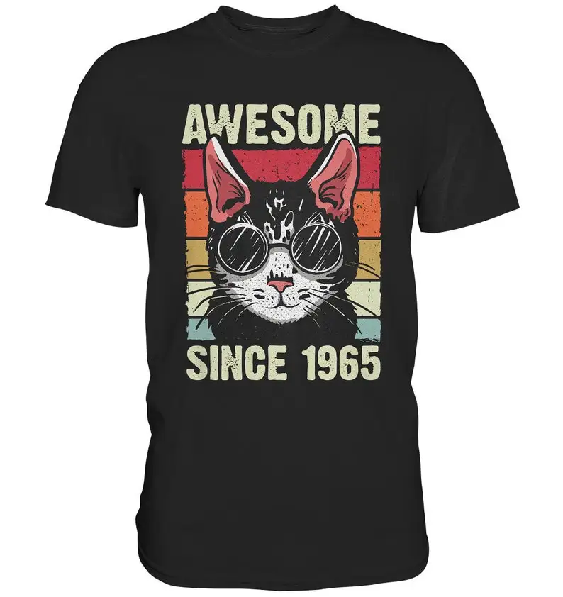 

Awesome since 1965 Retro Cat Sunglasses 57th Birthday Vintage TShirt Shirt T-Shirt