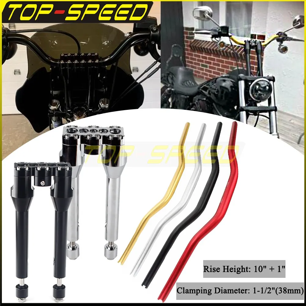 Для Harley Softail Dyna Spostster Street Bob FXBB мотоциклетный 38 мм зажим в клубном стиле руль 10 