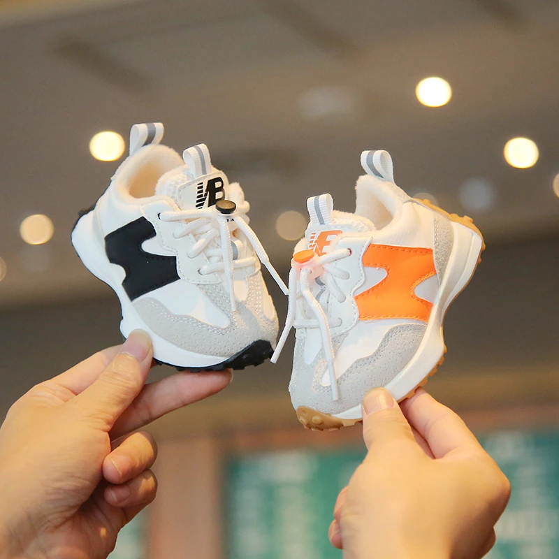 

Autumn Winter Unisex New Baby Casual Sneakers Fleece Inner Toddler Sports Shoes Kids Shoes Size 15-25