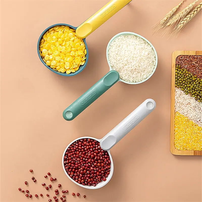 

Scoop Rice Spoon Kitchen Home Rice Shovel Flour Spoon Coarse Grains With Clip Spoon Large Capacity Sealing Spoon Kitchen Tools